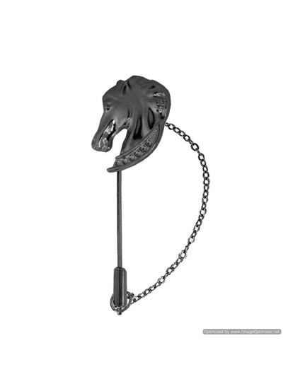 Grey Horse Head Chain Western Lapel Stick/Lapel pin/Brooch/Coller Pin/Shirt Stud For Men 